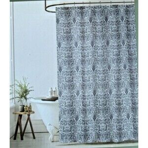 Morris & Co Shower Curtain Snakeshead Blue White Floral English Country Garden
